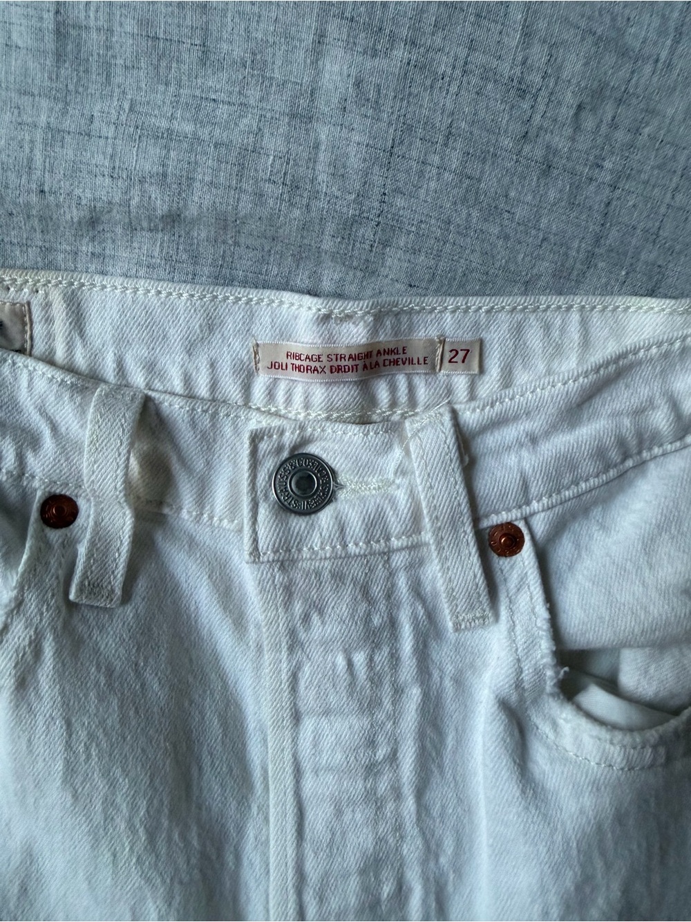 Levi's White Straight Leg Pants